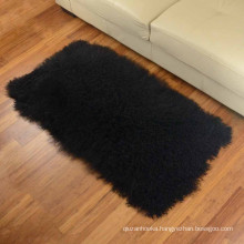 luxurious modern decorative 2' x 4' Curly Hair tibetan Mongolian Lamb sheepskin Fur Rug